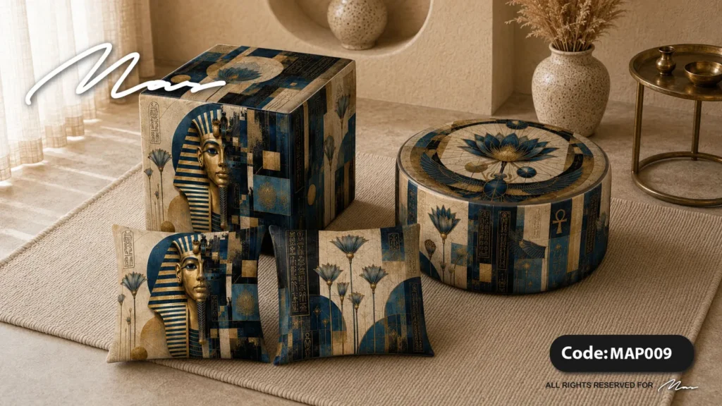 Square Leather Pouf — MAP09