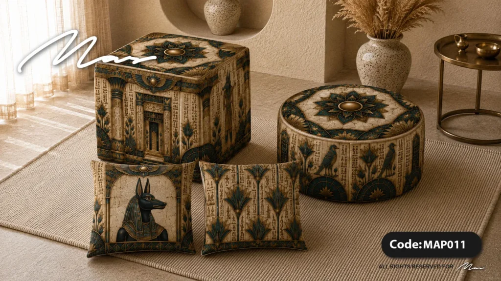Square Leather Pouf — MAP11