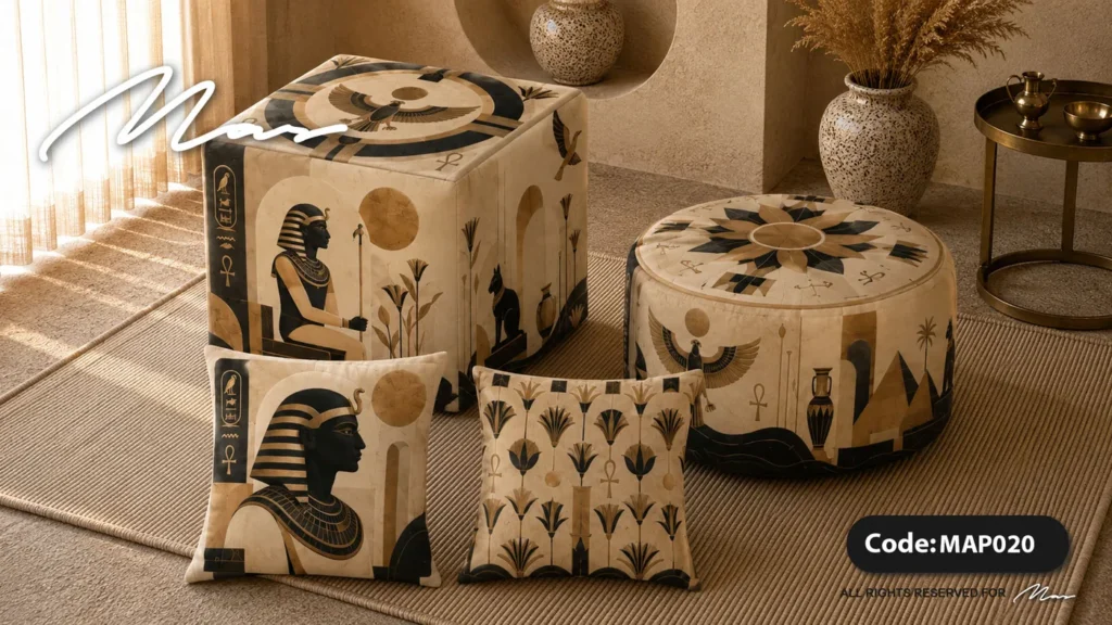 Square Leather Pouf — MAP20