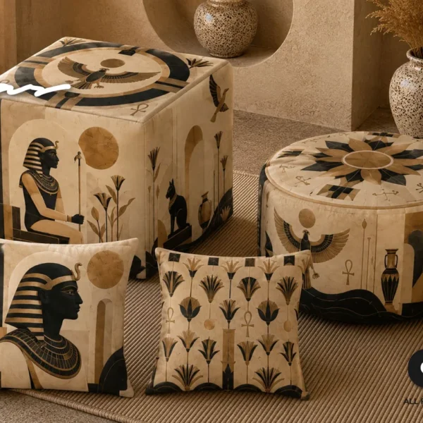 Square Leather Pouf — MAP20