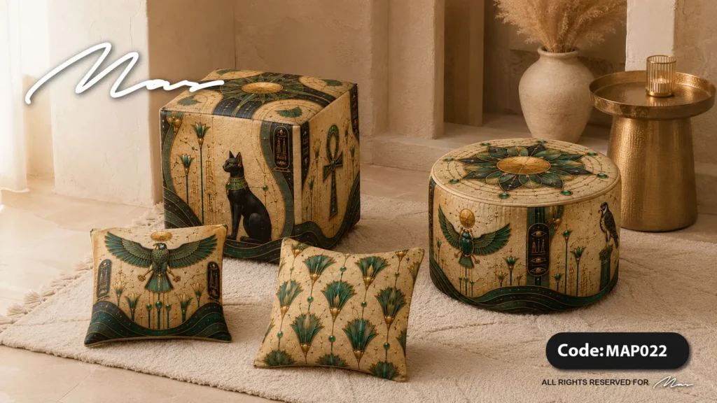 Square Leather Pouf — MAP22