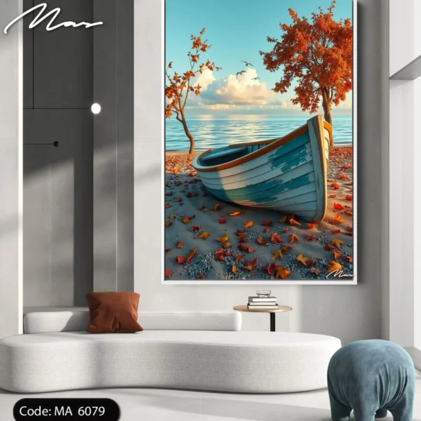 Boat under Autumn Leaves