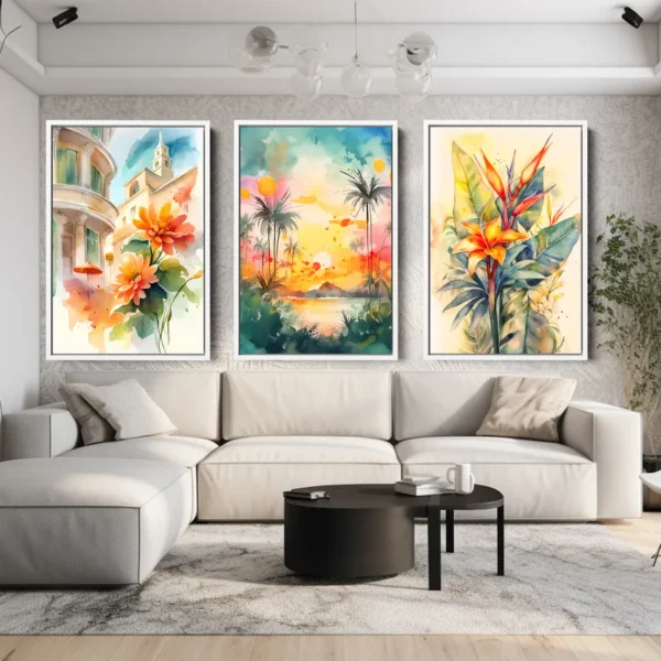 Summer Flowers in Three